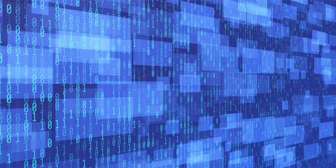 Digital data technology concept. Blue futuristic cyberspace. Vector illustration