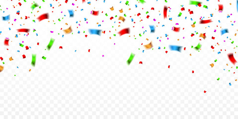 Colorful confetti. Celebration carnival falling shiny glitter confetti. Luxury greeting card. Vector illustration