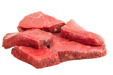 raw meat on white background