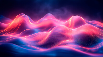 Obraz premium Abstract Tech Gradient Waves in Blue and Pink