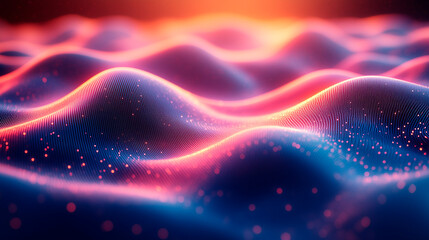 Obraz premium Abstract Tech Gradient Waves in Blue and Pink