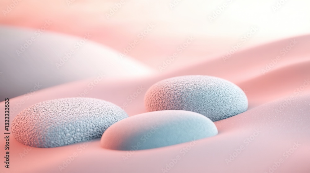 Leinwandbilder harmonious arrangement of smooth pebbles on a soft pastel gradient background creating a tranquil ze