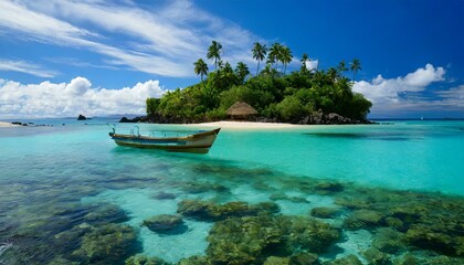 Fototapeta premium Tropical island with crystal-clear water