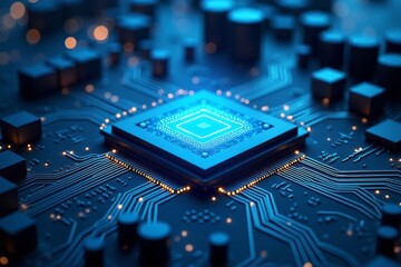 A close up image of a futuristic central processing unit