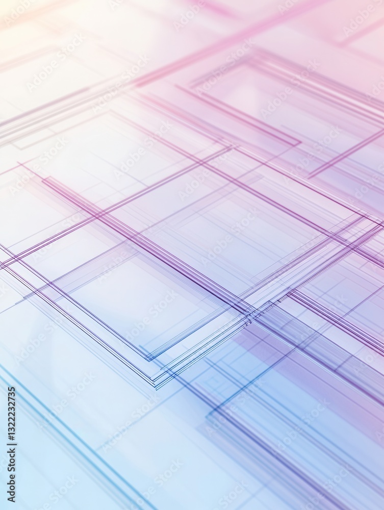 Aufkleber sleek uiux wireframe background with floating design mockups and soft grid lines for digital resourc