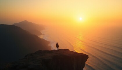 man on a mountain top
