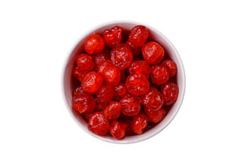 Dried sweet red pitted cherries or candied fruits
