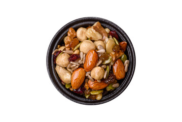 Honeyed cashew nuts, walnuts, hazelnuts, pine nuts and dried fruits