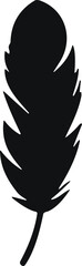 Bird Feather. Feathers vector in a flat style. Pen icon. Black quill feather silhouette. Plumelet