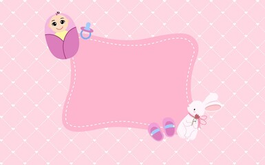 Speech bubble of baby shower invitation animation 