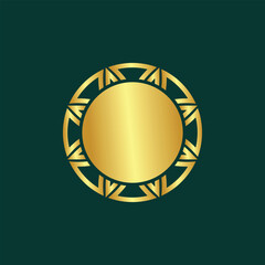 Golden Luxury Round Frame vector png