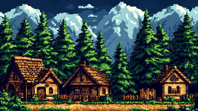 Retro 8-bit and 16-bit Pixel Art Background
