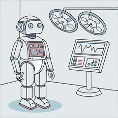 A robot with a predictive AI system that suggests the best surgical approach.
