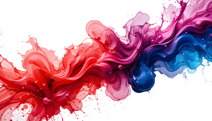 A colorful watercolor splash blending red and blue on a white background, created with AI to inspire creativity and artistic exploration in a digital age.
