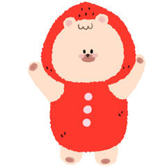Bear with strawberry
