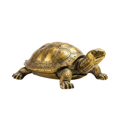 Obraz premium gold antique vintage turtle figurine with transparent background