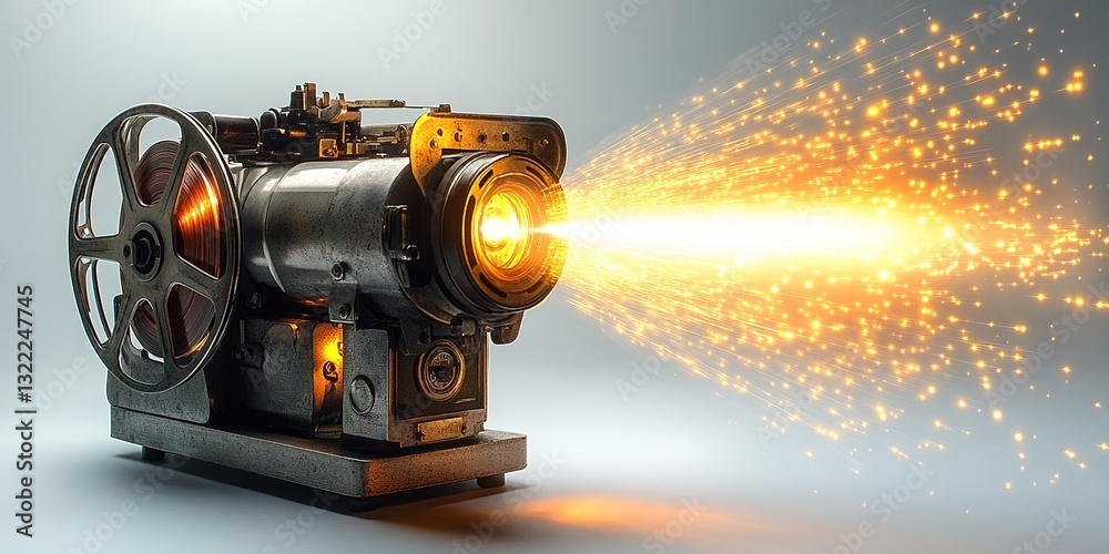 Poster sparkling machine creates a brilliant display of light and energy in a workshop setting