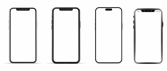 Mobile phone mockup isolated on white background 