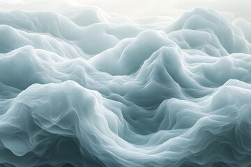 Obraz premium Waves of translucent blue hues create an ethereal seascape during the calm morning light