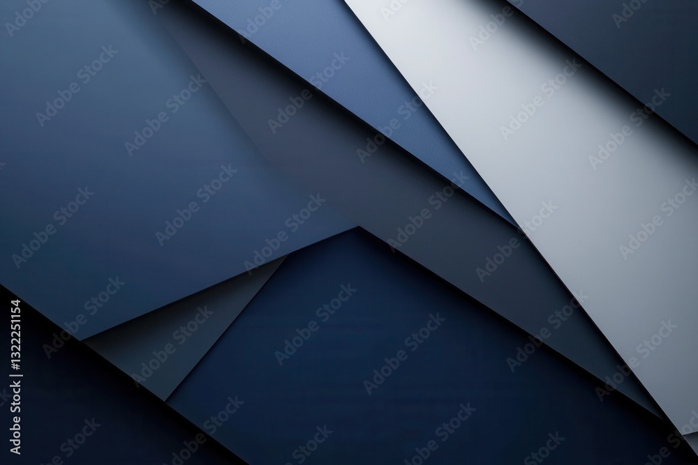 Poster structured geometric background showcasing shades of navy blue, gray, and white in balanced layout r