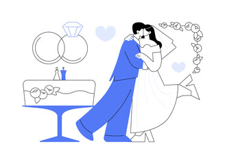 The wedding day isolated cartoon vector illustrations.