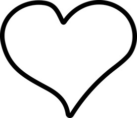 Black line heart symbol, Love hearts sign icon, love symbol vector. Hand drawn style.