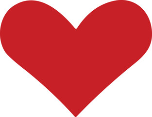 Red heart symbol, Love heart sign icon, love symbol vector. Hand drawn style.