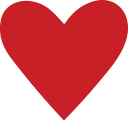 Red heart symbol, Love heart sign icon, love symbol vector. Hand drawn style.