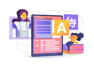 AI in Language Learning abstract concept vector illustration.