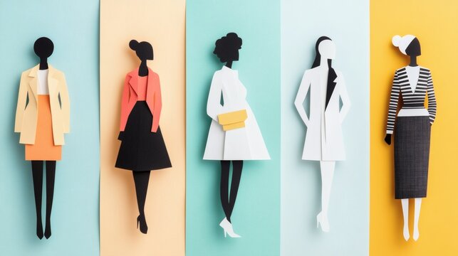 Fashion paper dolls showcase vibrant styles and diverse designs for creative play in a modern setting