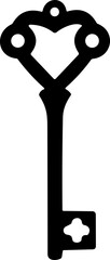 Keys black silhouette of door lock symbol. Victorian key vintage. Sketch Old Key. antique skeleton keys vector icons