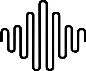 Sound wave icon. Analog and digital audio signal and graph. Music equalizer. Interference voice recording. High frequency radio wave. Vector illustration.