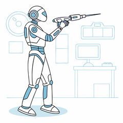A bipedal humanoid robot designed to assist in surgical procedures.
