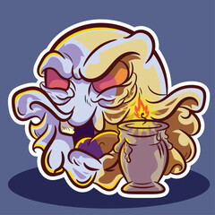 the ghost of the candle,vector art,editable vector,scary,ghost,editable vector