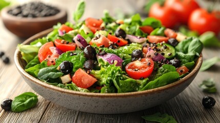 Fresh vegetable salad bowl