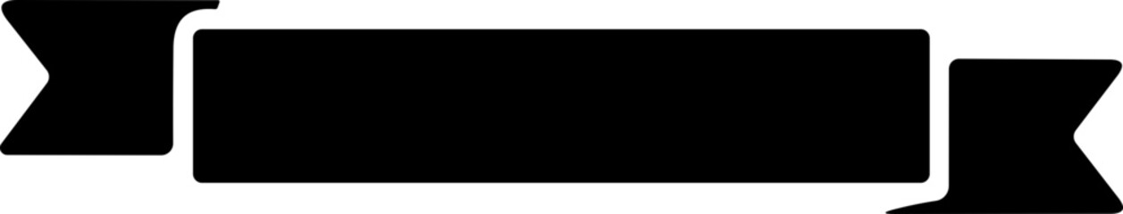 Obraz premium Ribbon banner. Simple black ribbons. Vector. Vintage Retro