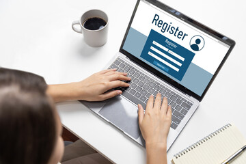 Online registration form for brisk form filling on the internet website