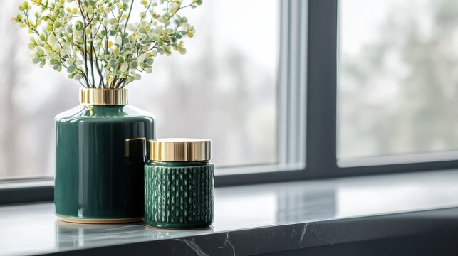 st patricks day kitchen decor, create a modern st patricks day decor arrange green and gold items on a kitchen shelf with natural light