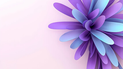 Obraz premium Abstract Floral Design With Blue And Purple Petals On A Pink Background With Soft Light