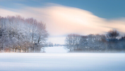 Naklejka premium winter landscape with snow