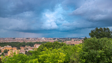 Obraz premium Panoramic view of historic center timelapse of Rome, Italy