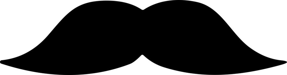 Black Mustache Silhouette – Vintage Facial Hair for Men | Hipster & Father’s Day Vector Icon