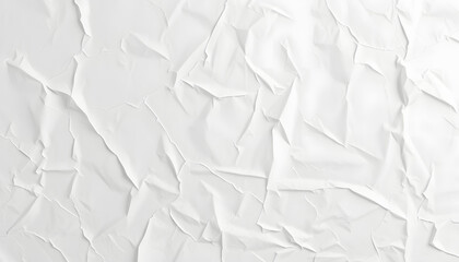 Obraz premium Wall Paper Poster Mockup Glued paper wrinkled effect isolated blank templates set, hyperrealism. White tone