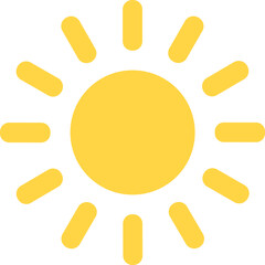 Sun icon vector symbol. Yellow sun star icon. Summer, sunlight, nature, sky sunset and sunrise,