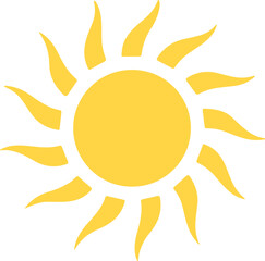 Sun icon vector symbol. Yellow sun star icon. Summer, sunlight, nature, sky sunset and sunrise,