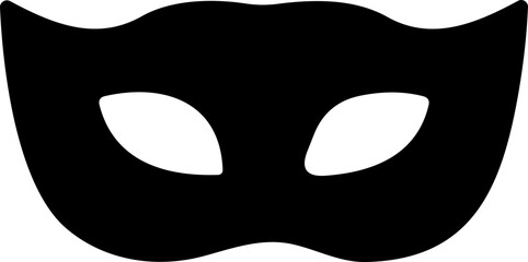 Carnival mask flat icon. Simple black icons of masquerade mask, for party, parade and carnival, for Mardi Gras and Halloween. Mask elements. Face mask