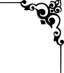 Corner Border Icon – Vintage Frame with Swirl Ornament | Decorative Vector Illustration