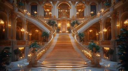 Obraz premium Prestigious grand hallway with elegant decor high resolution picture