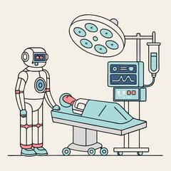 A robotic monitoring assistant that tracks a patient’s vital signs during surgery.
