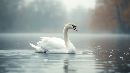 Fototapeta premium Stunning swan in dreamy soft high resolution picture